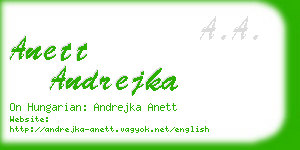 anett andrejka business card